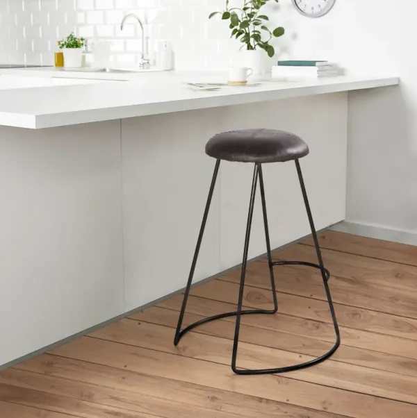 Streamdale Modern 26" Counter Height Stool, Leather Upholstery