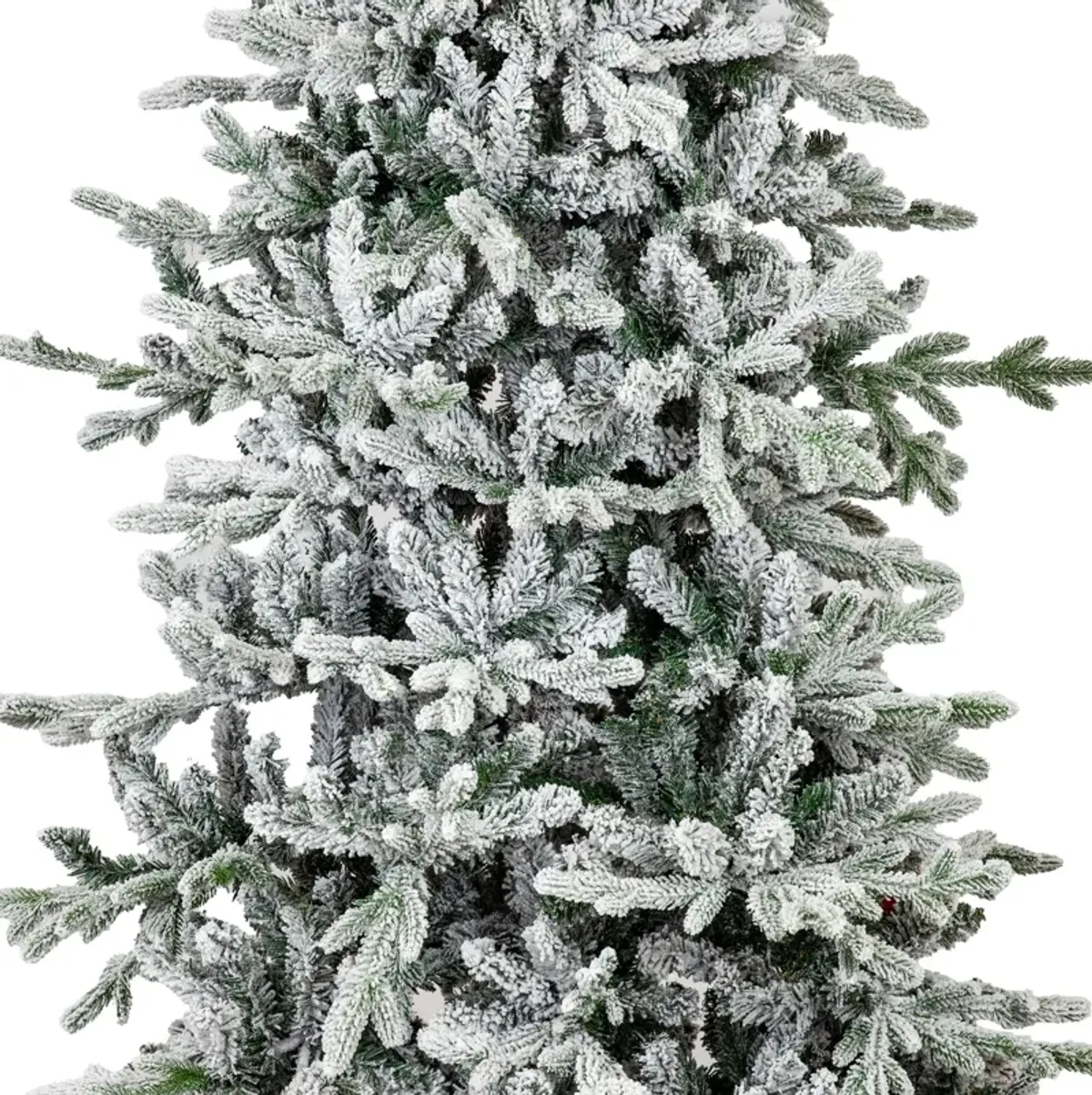 Sunnydaze Slim and Stately Artificial Christmas Tree - 8 ft - Flocked