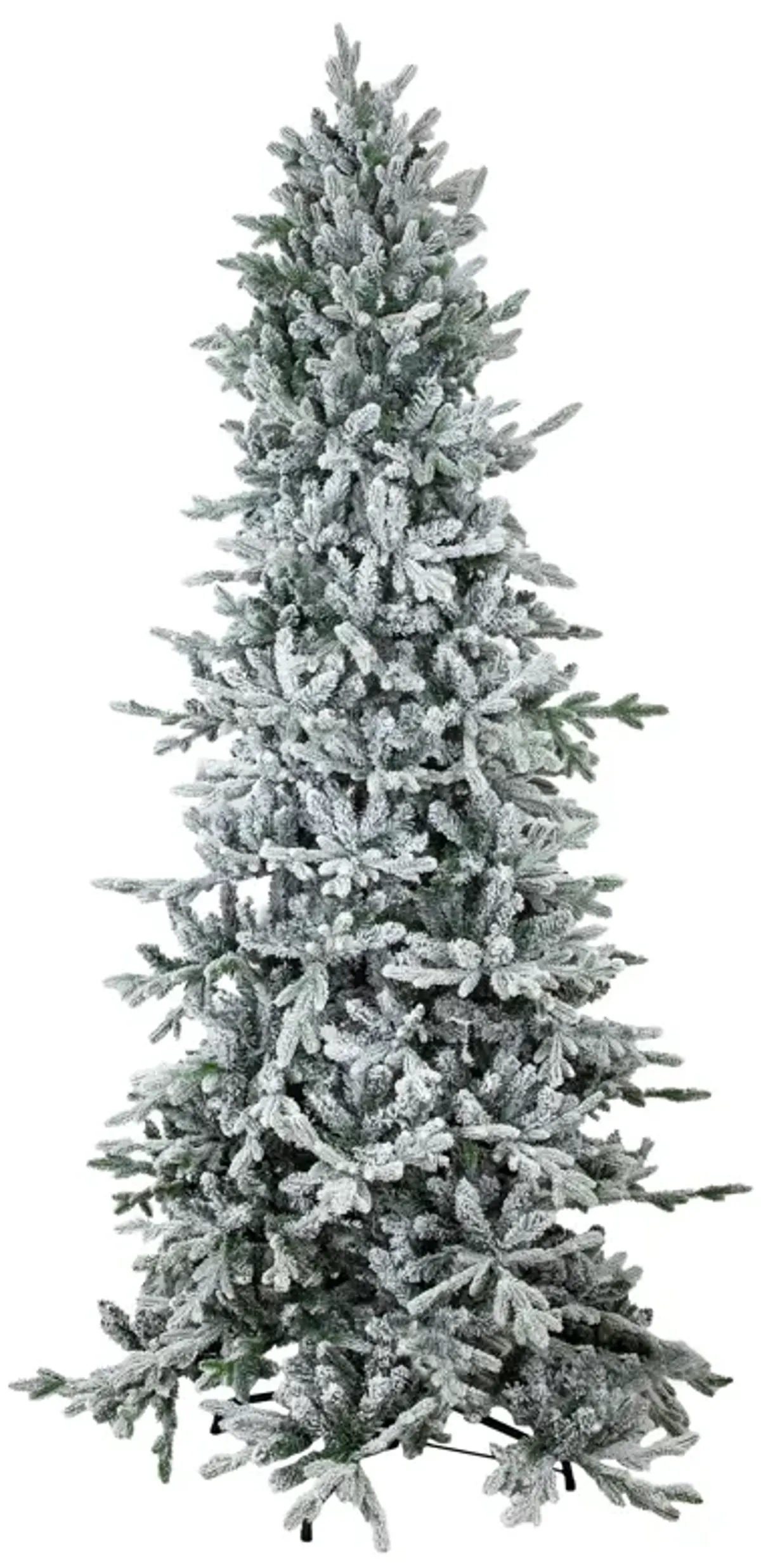 Sunnydaze Slim and Stately Artificial Christmas Tree - 8 ft - Flocked