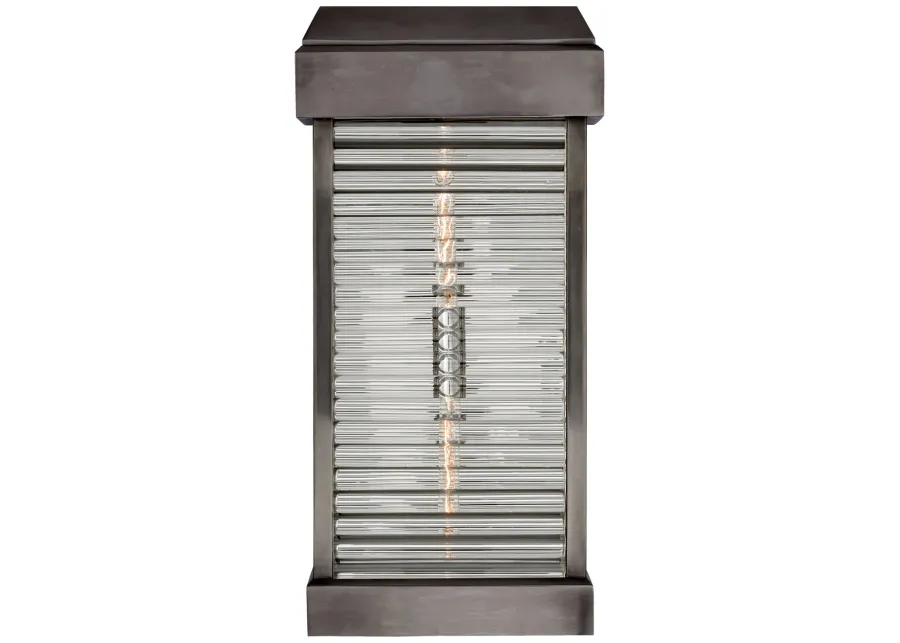 Dunmore Large Curved Glass Louver Sconce in Bronze