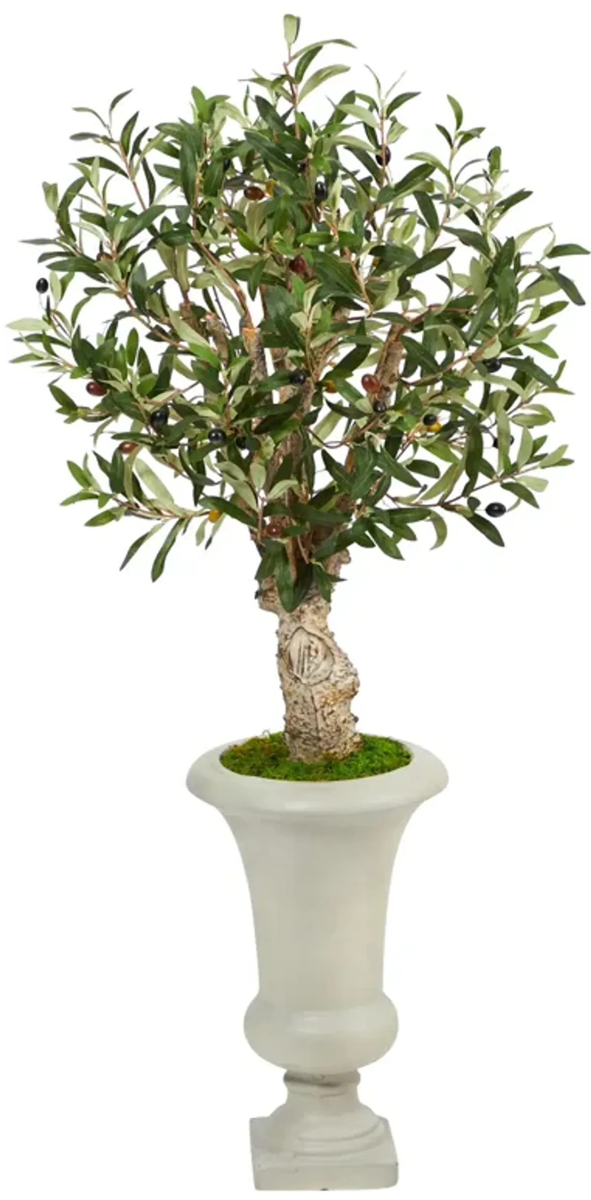 Hivvago 3.5 Feet Olive Artificial Tree in Sand Colored Urn