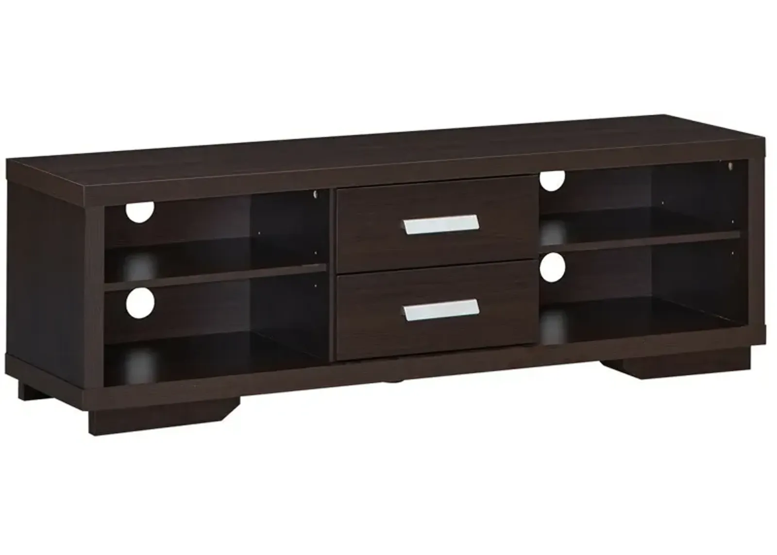 Modern TV Stand Entertainment Center with 2 Drawers and 4 Open Shelves