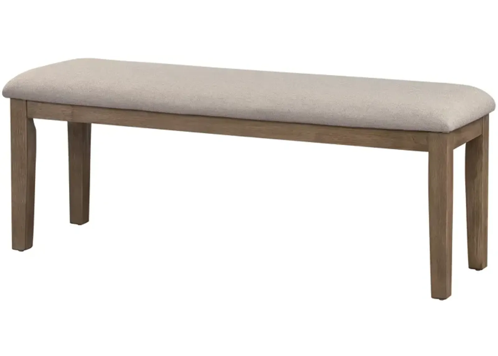 Rectangular Style Wooden Bench with Fabric Upholstered Seat,Brown and Beige - Benzara