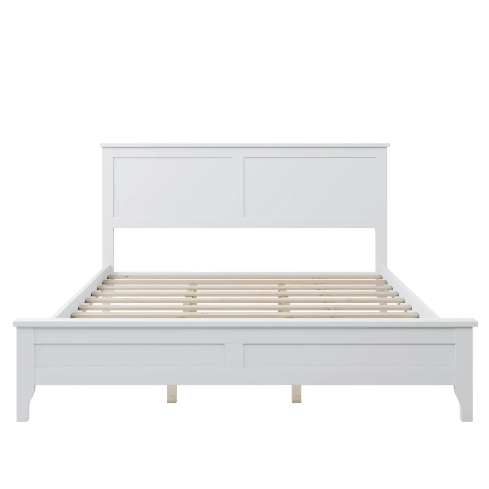 Merax Modern White Solid Wood Platform Bed