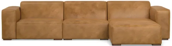 Rex Right-Facing Modular Sectional Sofa in Genuine Leather