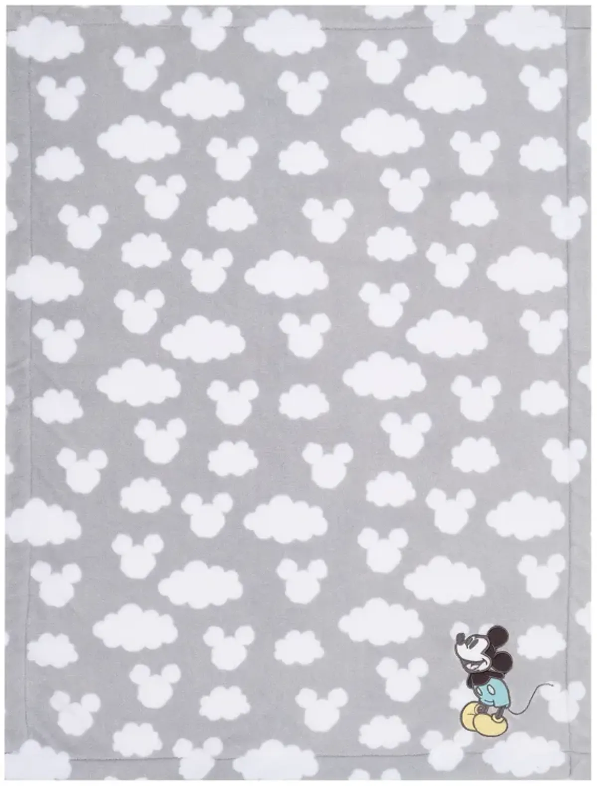 Lambs & Ivy Disney Baby Moonlight Mickey Mouse Gray Soft Fleece Baby Blanket