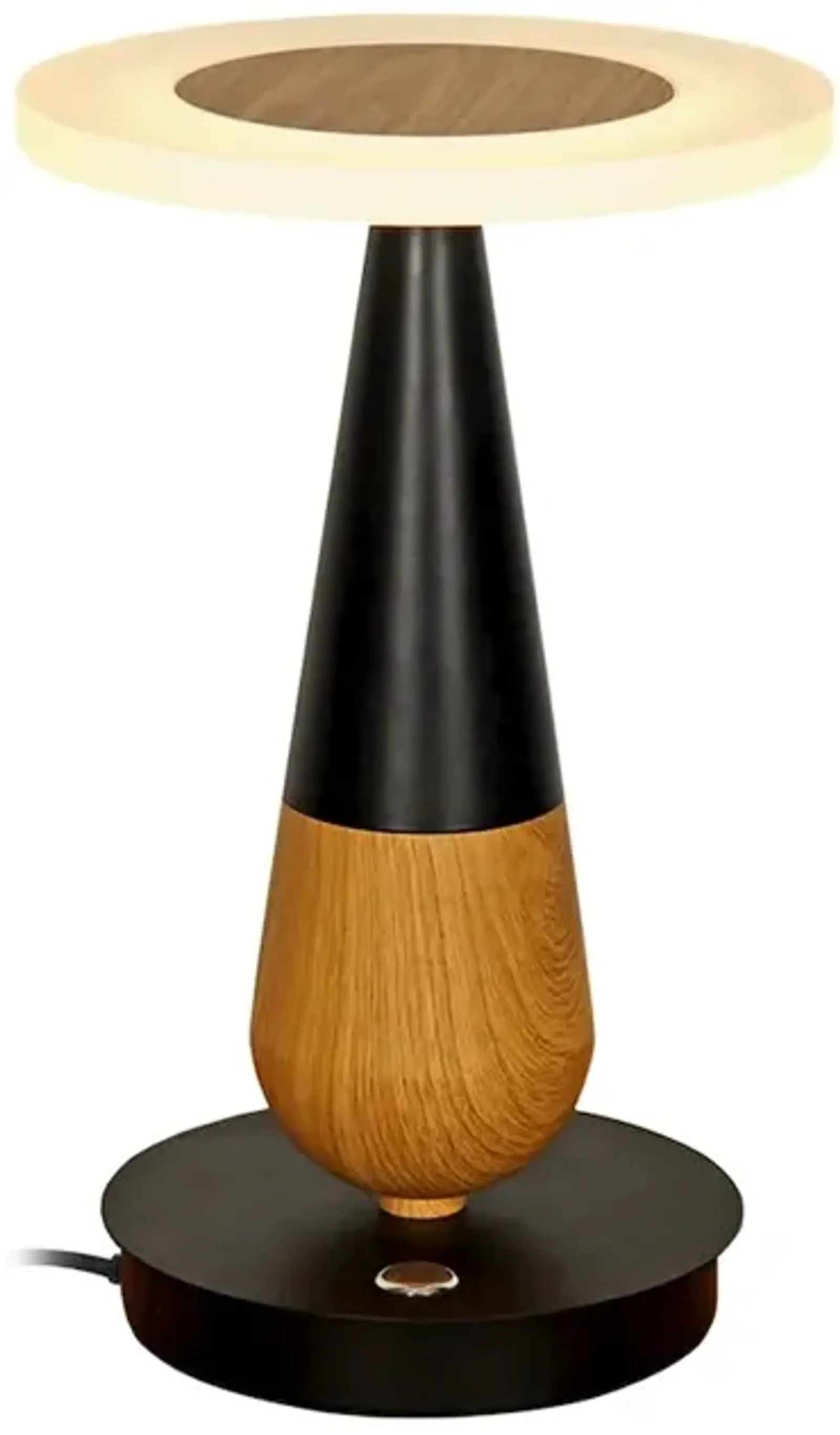 VONN Lighting Height Integrated LED Table Lamp in Plated Black Wood Finish