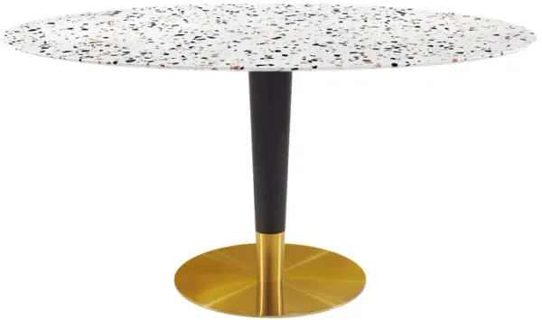 Modway - Zinque 60" Oval Terrazzo Dining Table Gold White