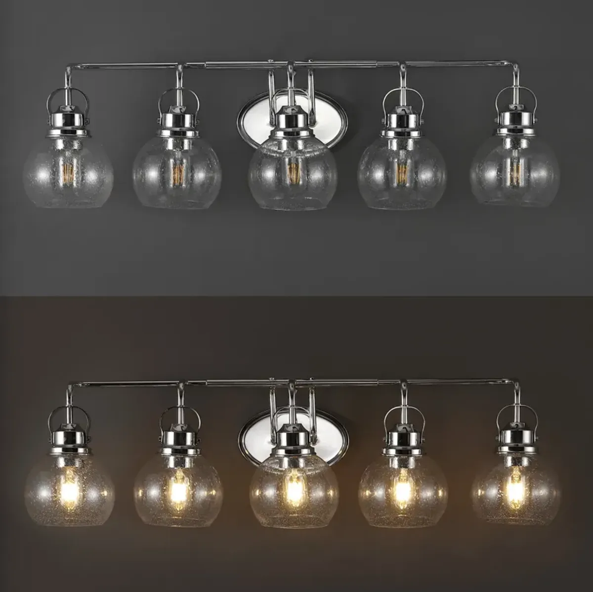 Shirley Metal/Seeded Glass Vanity Light