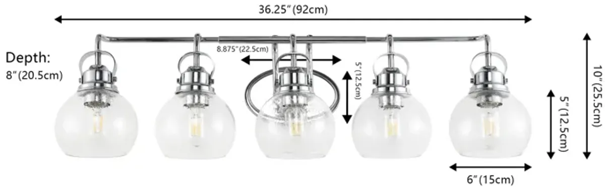 Shirley Metal/Seeded Glass Vanity Light