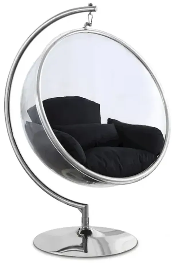 Meridian Furniture Luna Black Durable Fabric Acrylic Swing Chair