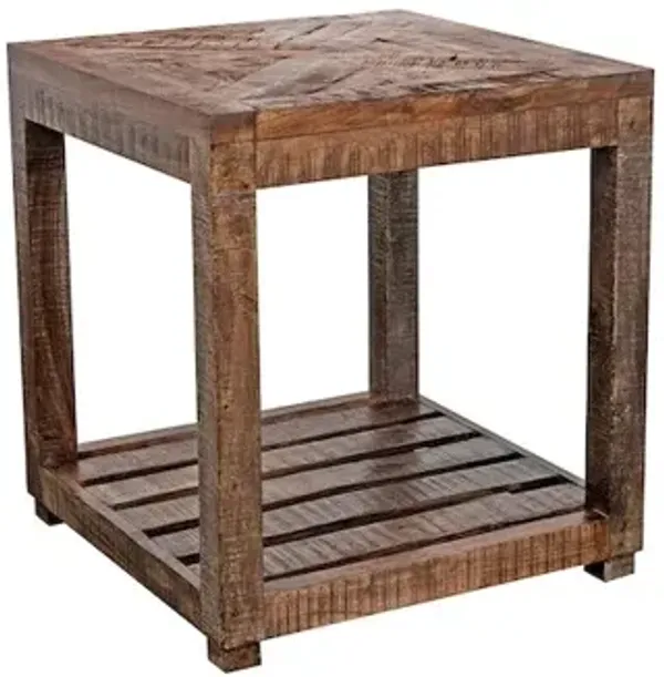 Porter Designs Gunnison Solid Acacia Wood End Table, Brown