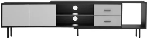 Modern TV Stand for 80'' TV with 2 Doors, Media Console Table, Entertainment Center with Large Storage Cabinet for Living Room, Bedroom