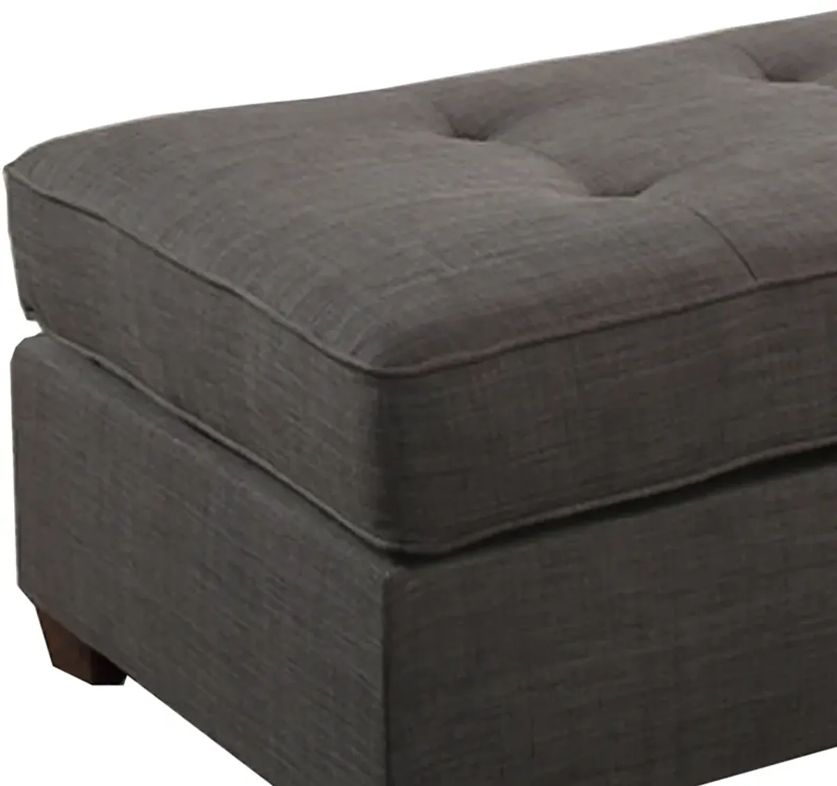 Cocktail Ottoman In Dark Gray Dorris Fabric-Benzara