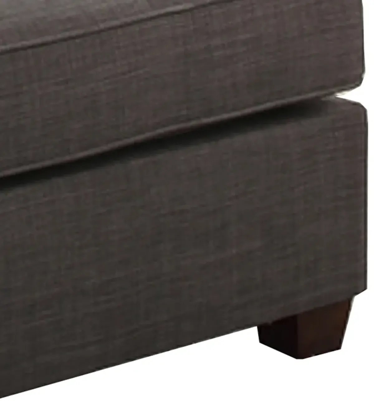 Cocktail Ottoman In Dark Gray Dorris Fabric-Benzara