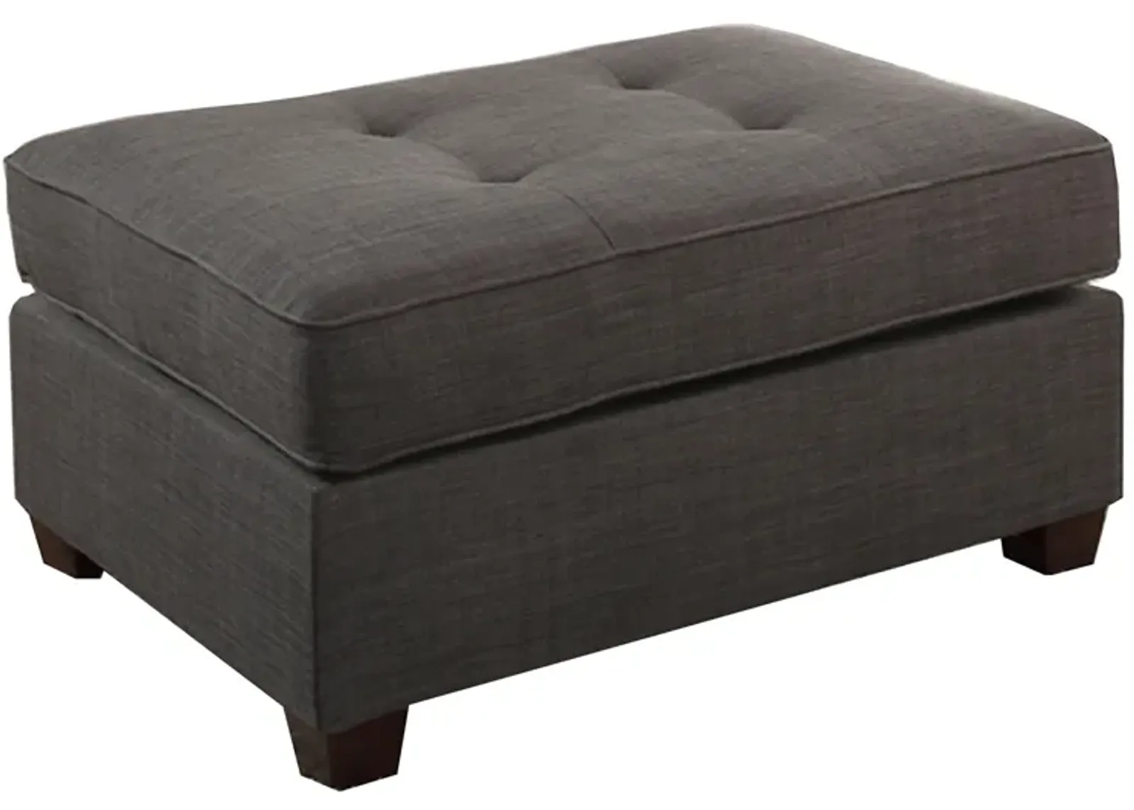 Cocktail Ottoman In Dark Gray Dorris Fabric-Benzara