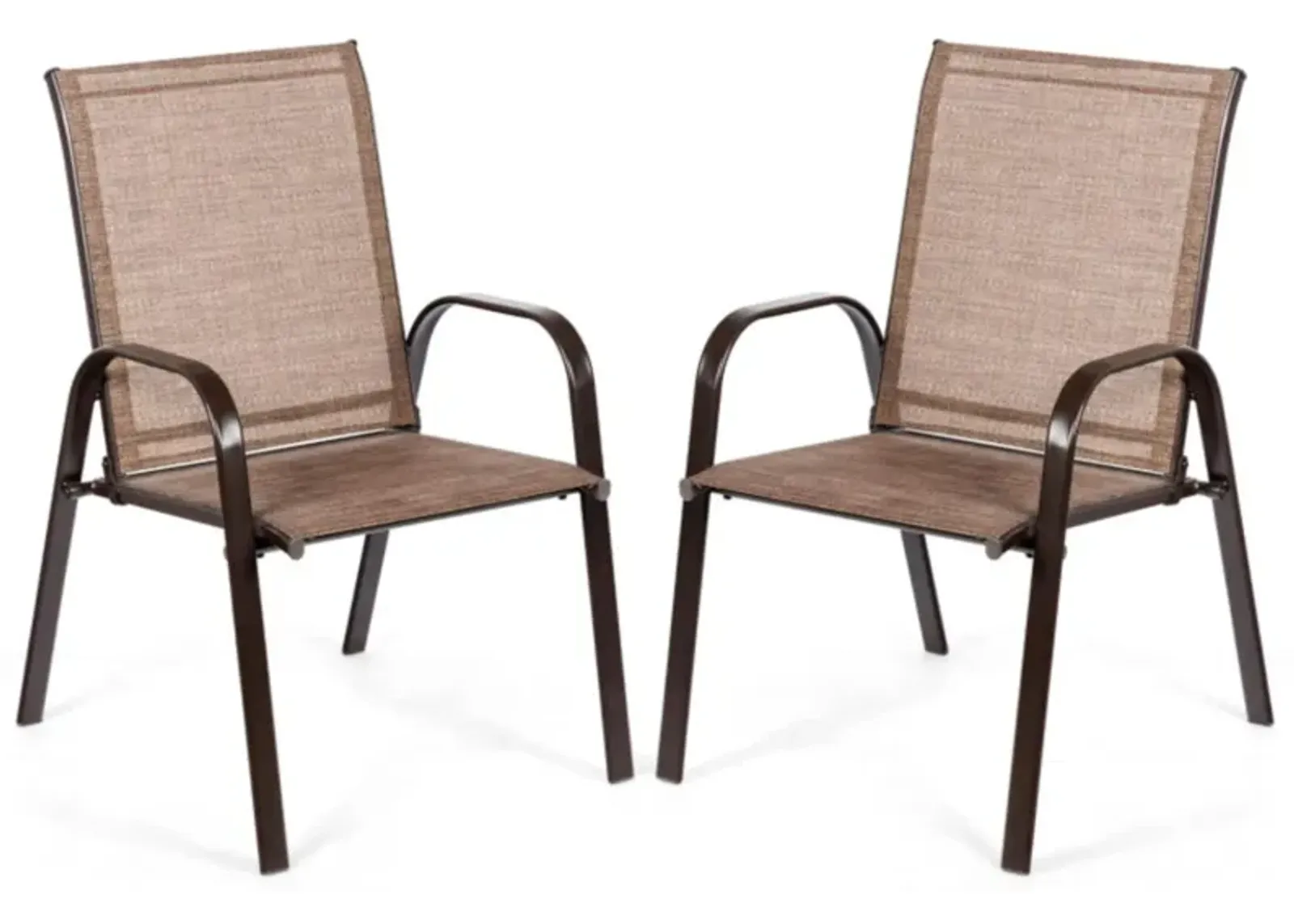 Hivvago 2 Pieces Patio Outdoor Dining Chair with Armrest