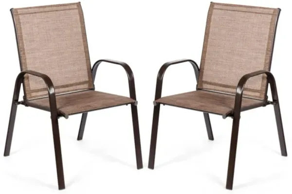Hivvago 2 Pieces Patio Outdoor Dining Chair with Armrest