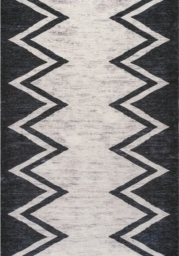 Siksak Modern Chevron Border Area Rug