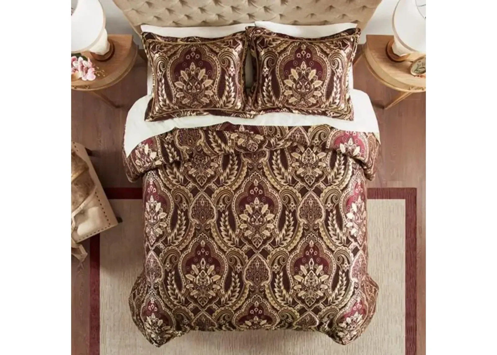 Belen Kox Comforter Set, Burgundy, Queen, Belen Kox