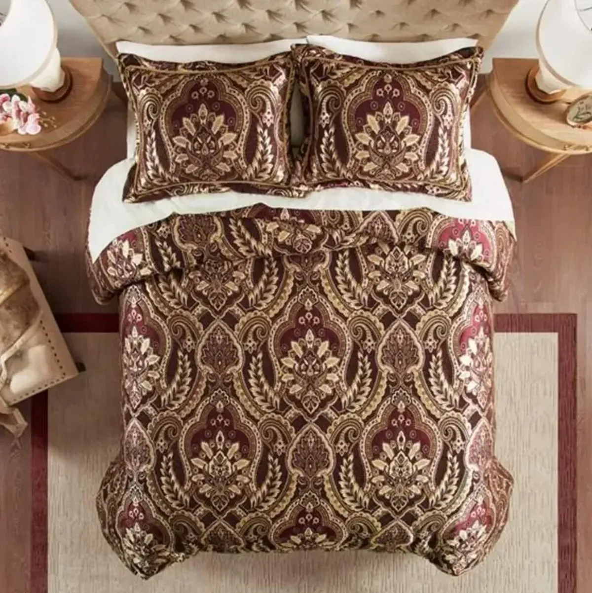 Belen Kox Comforter Set, Burgundy, Queen, Belen Kox