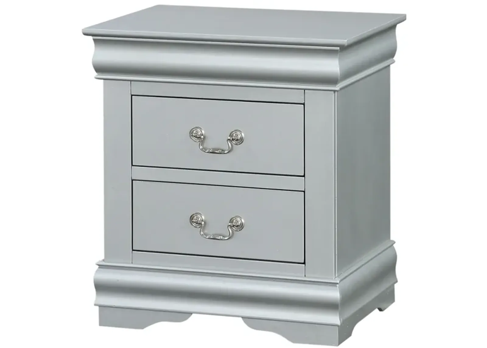 ACME Louis Philippe III Nightstand, Platinum