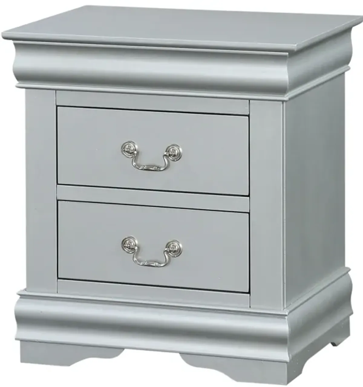 ACME Louis Philippe III Nightstand, Platinum