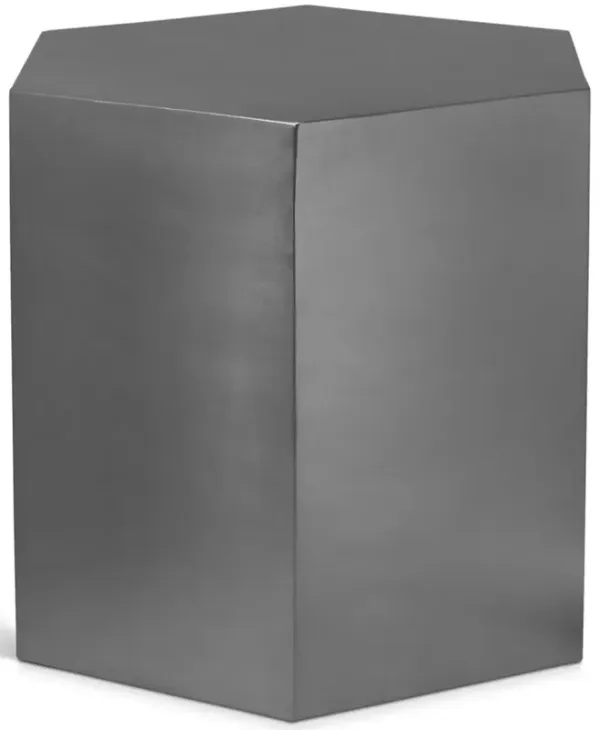 Meridian Furniture Hexagon Brushed Chrome End Table