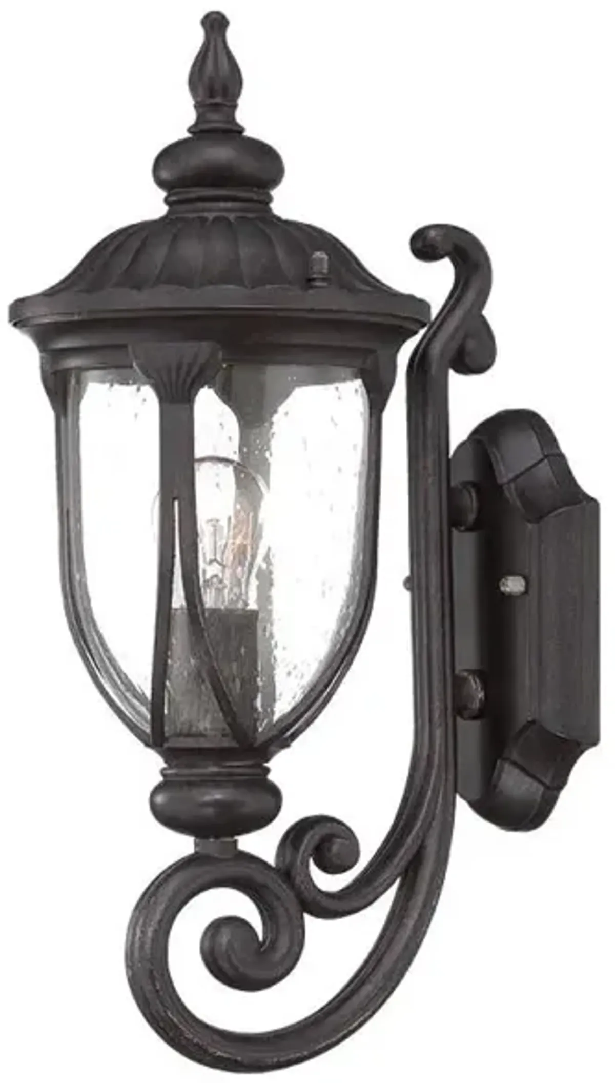 Hivvago Black Cast Aluminum Glass Lantern Wall Light