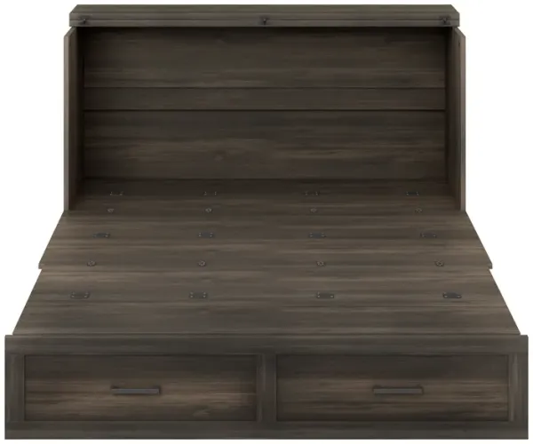 Merax Farmhouse Murphy Cabinet Bed with Charging Station