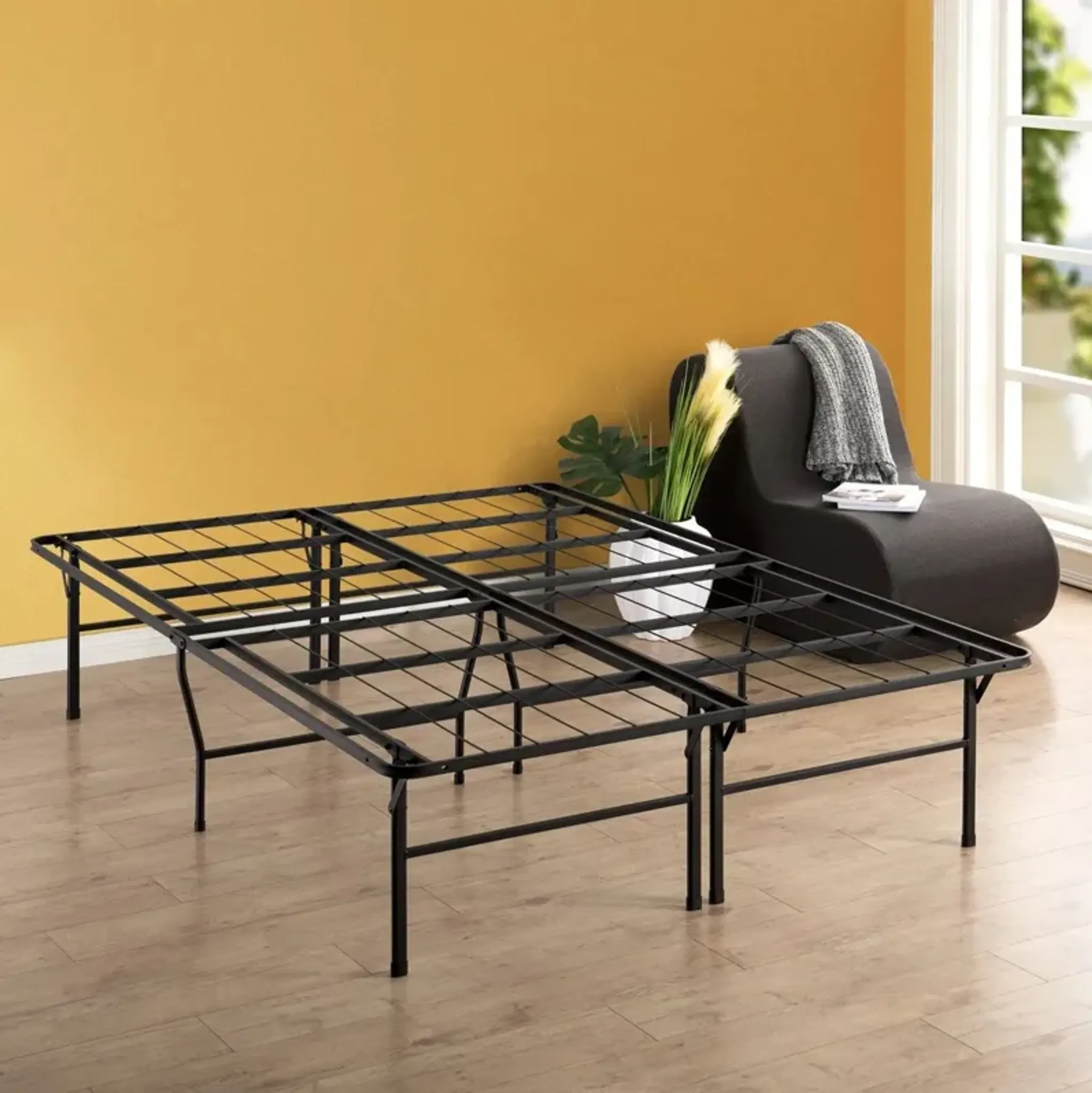 Hivvago Queen Size 18 Inch High Rise Folding Metal Platform Bed Frame ...