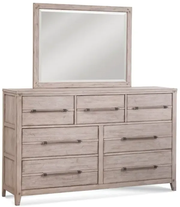 American Woodcrafters Aurora Dresser with Mirror - Whitewash
