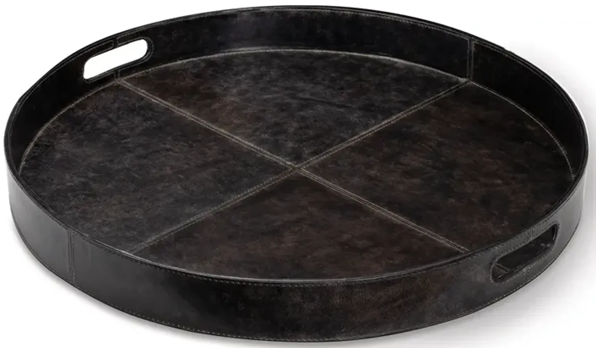 Derby Round Leather Tray