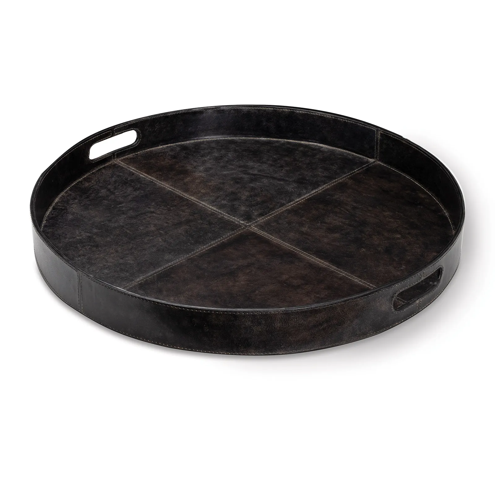 Derby Round Leather Tray