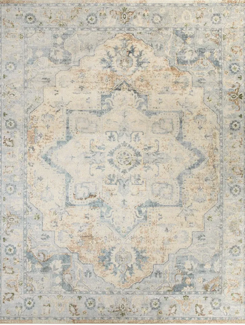 Astra Machine Washable ASW12 Beige/Blue 5'3" x 7' Rug