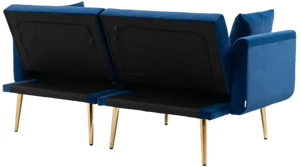 Velvet Sofa, Accent Sofa. Loveseat Sofa With Metal Feet