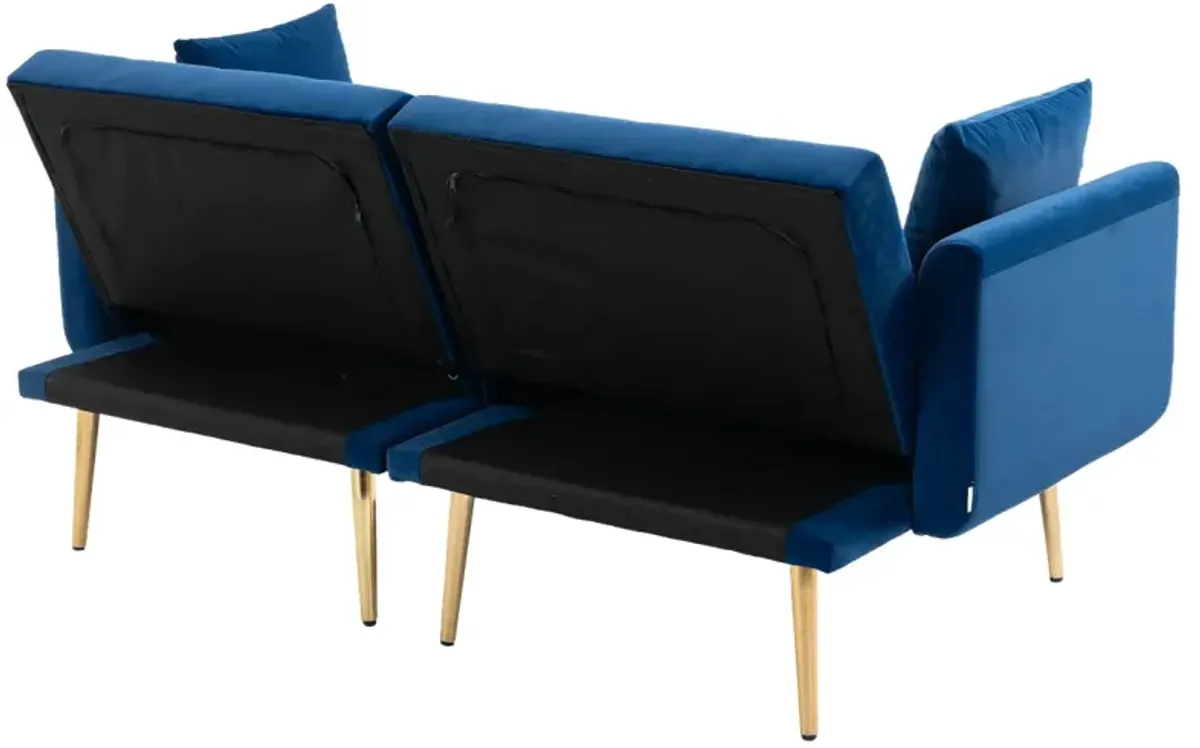 Velvet Sofa, Accent Sofa. Loveseat Sofa With Metal Feet