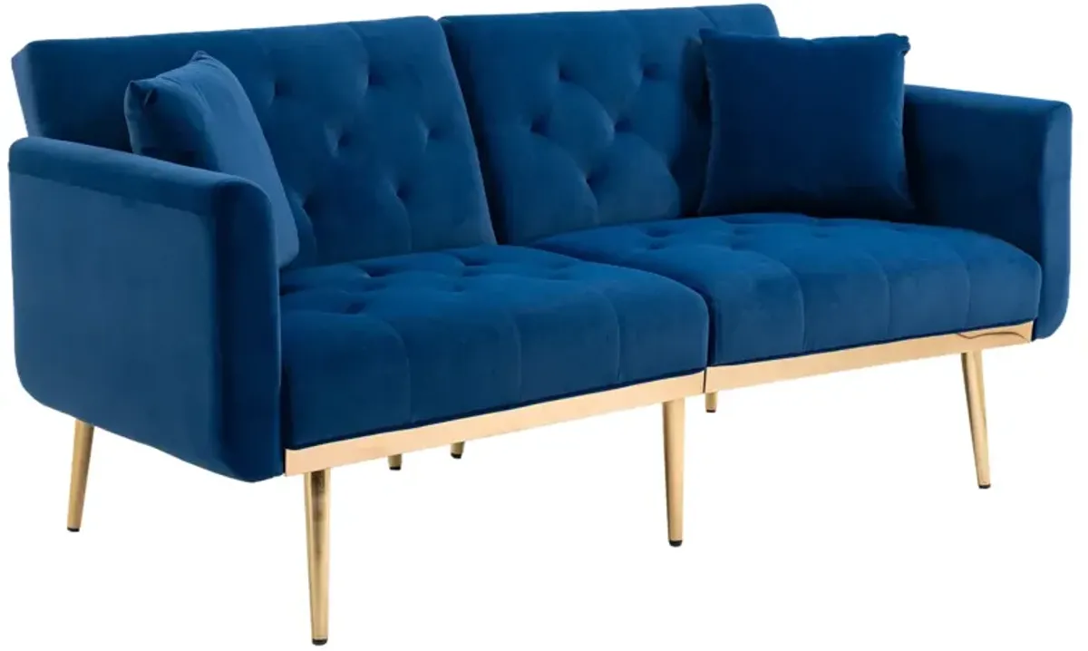 Velvet Sofa, Accent Sofa. Loveseat Sofa With Metal Feet