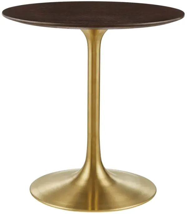 Modway - Lippa 28" Round Wood Grain Dining Table Gold Cherry Walnut
