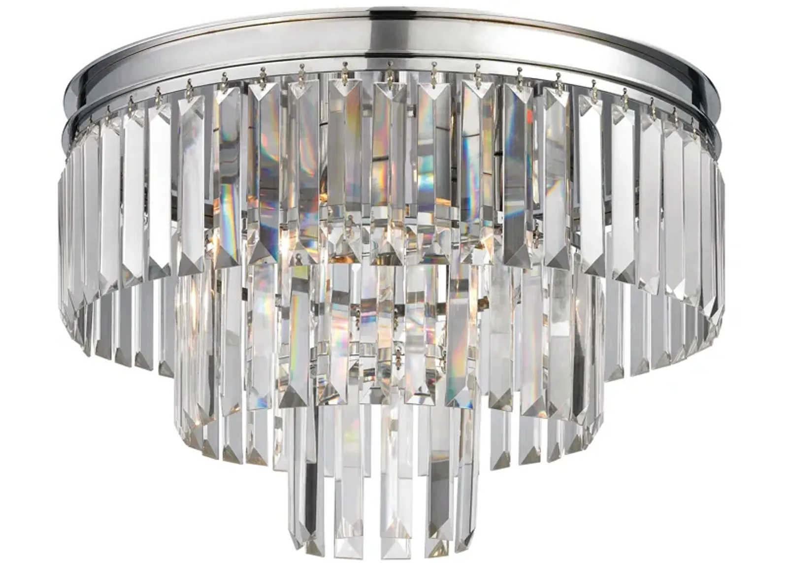 Palacial 19'' Wide 3-Light Semi Silver Flush Mount