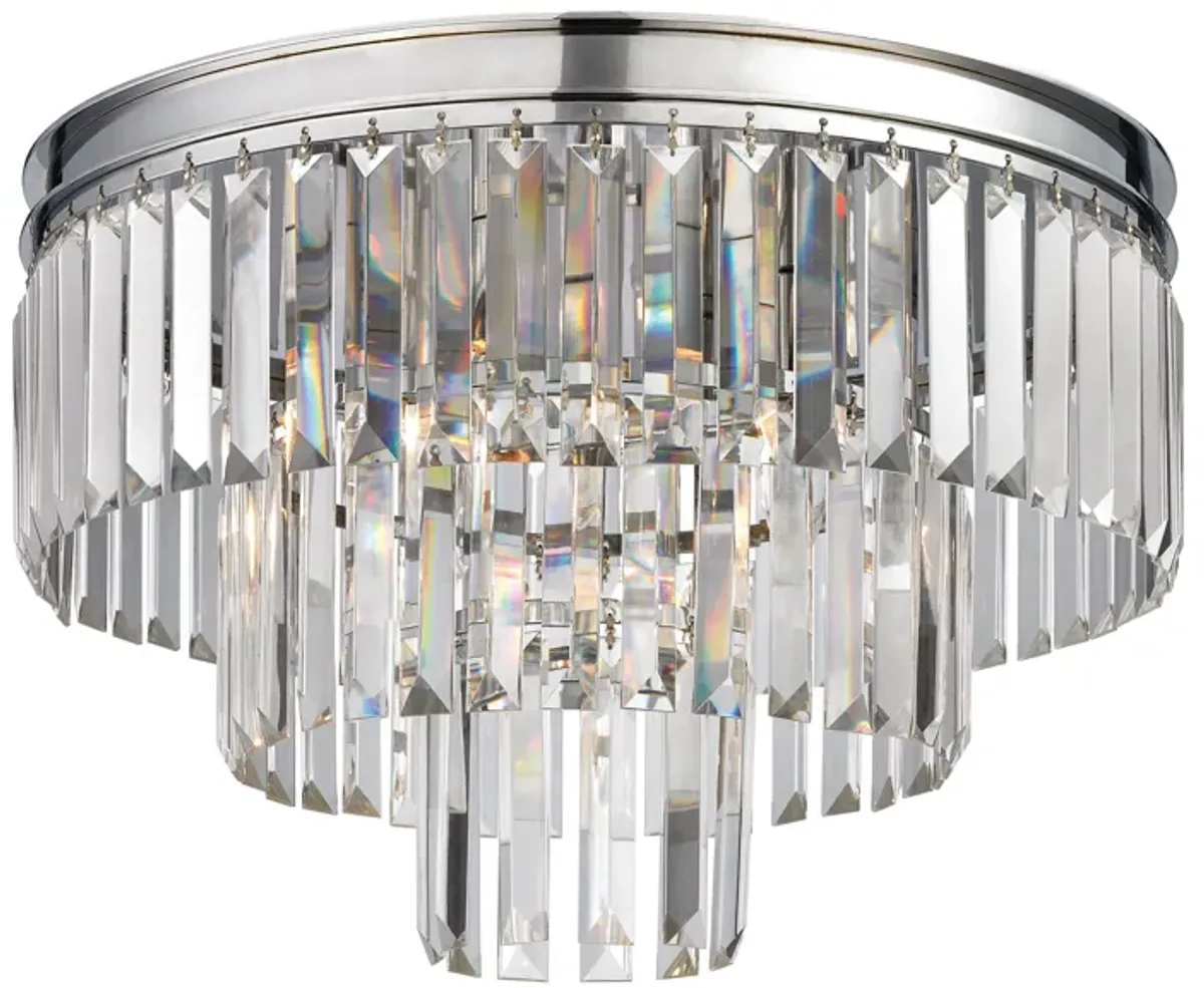 Palacial 19'' Wide 3-Light Semi Silver Flush Mount