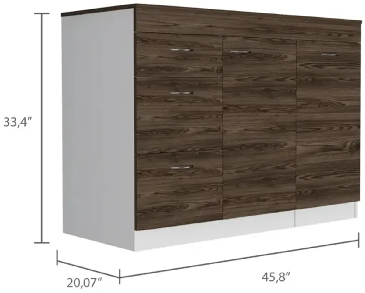 Streamdale Convertible Kitchen Island: White, Dark Walnut
