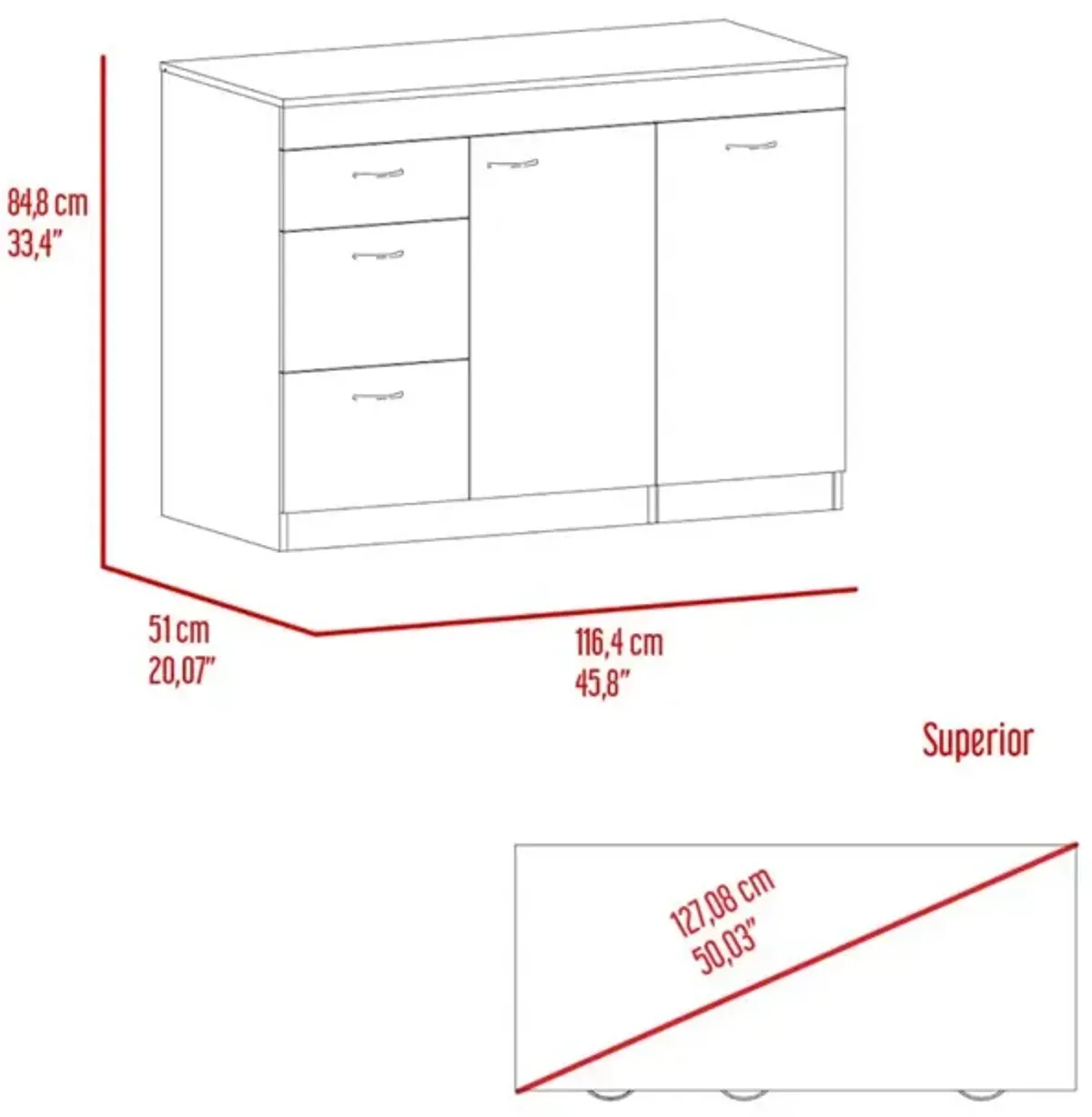 Streamdale Convertible Kitchen Island: White, Dark Walnut