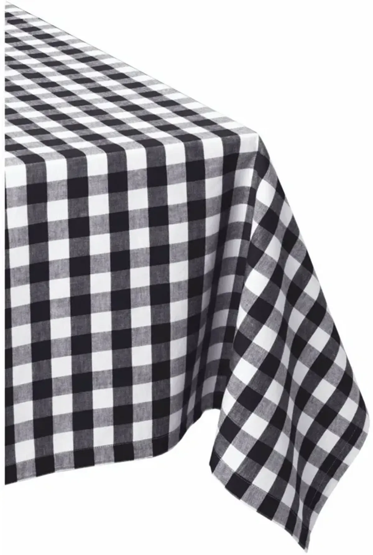 60" x 84" Black and White Checkered Rectangular Tablecloth