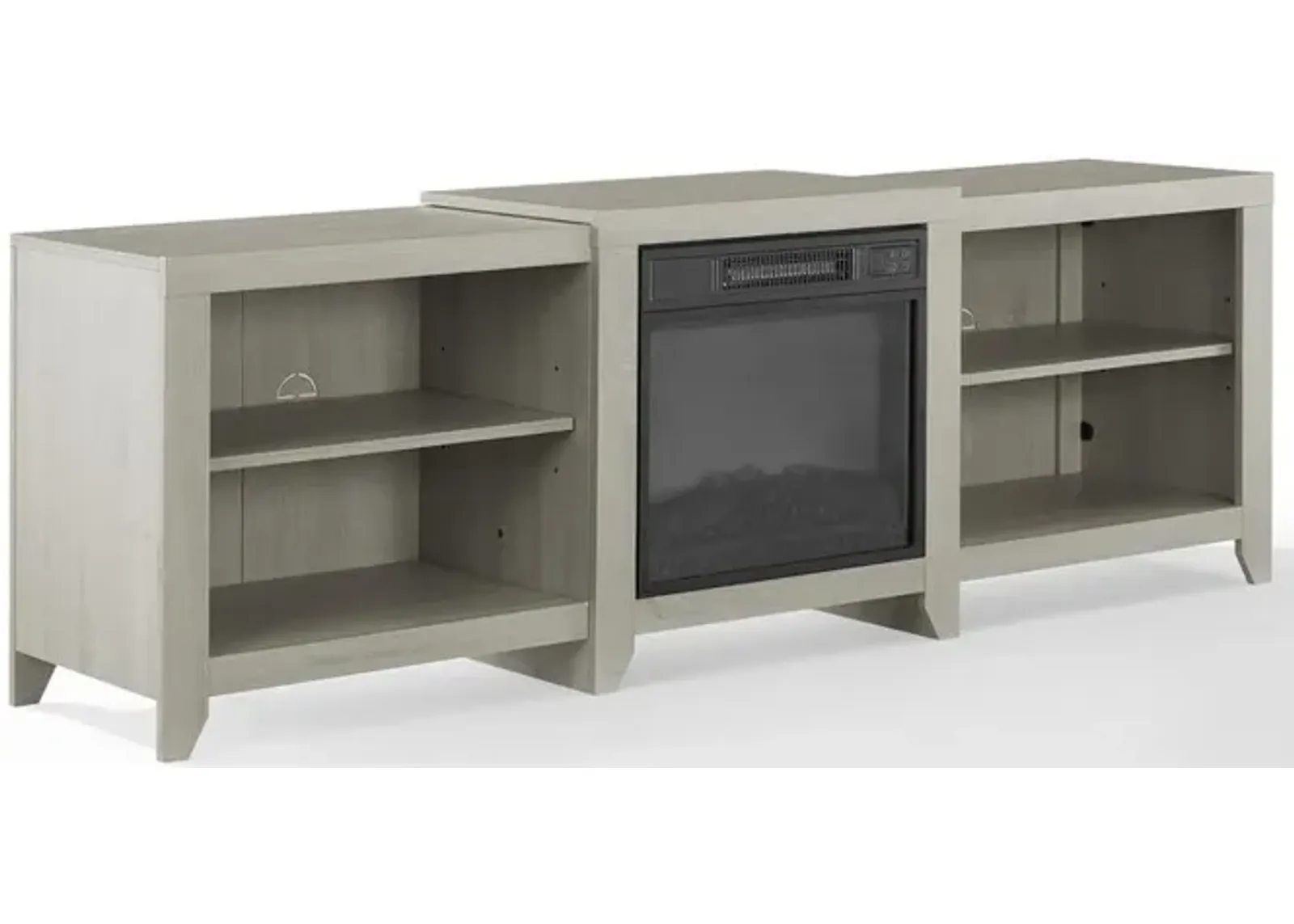 Ronin 69" Low Profile Tv Stand W/Fireplace Whitewash