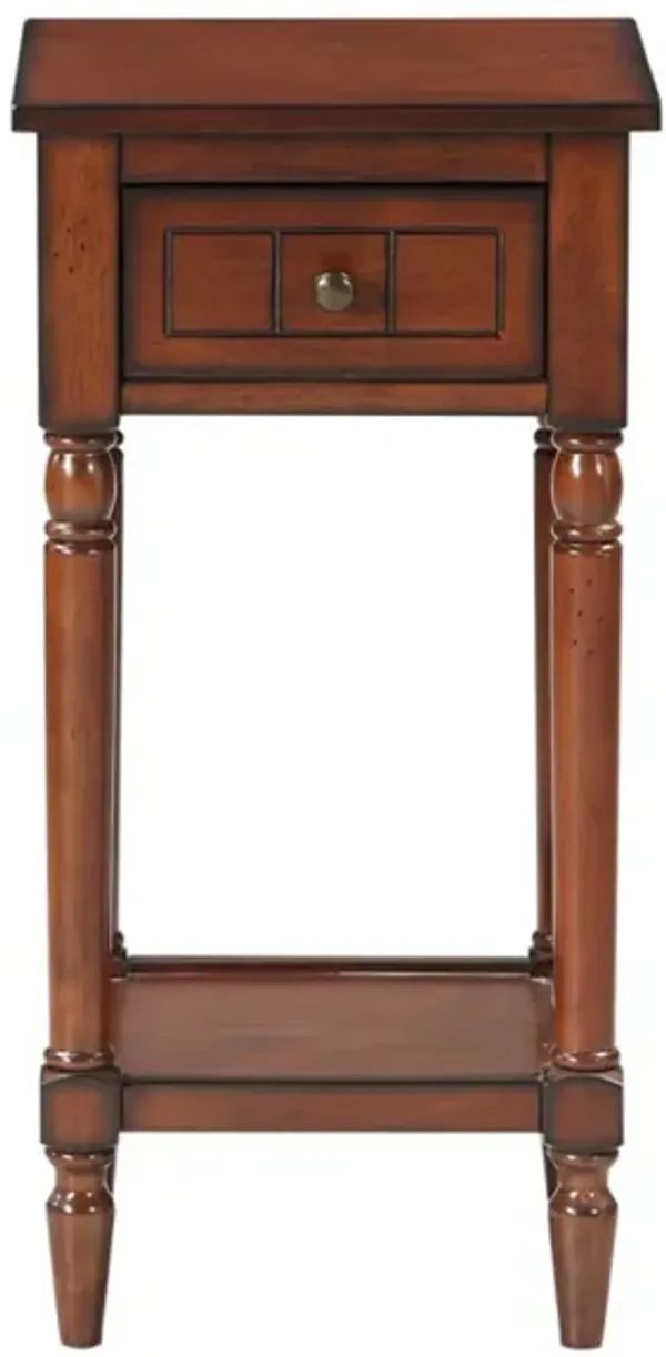 Convenience Concepts French Country Khloe 1 Drawer Accent Table with Shelf, Mahogany