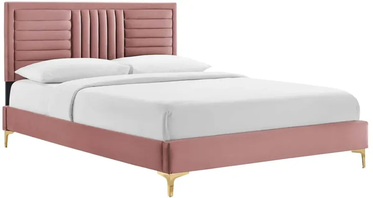 Modway - Sofia Channel Tufted Performance Velvet King Platform Bed