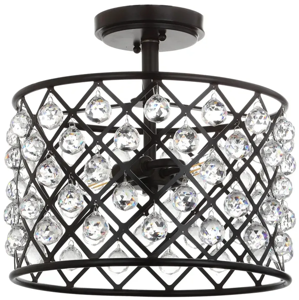 Gabrielle Crystal/Metal LED Semi-Flush Mount