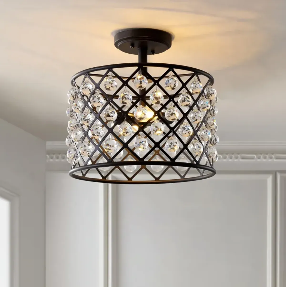 Gabrielle Crystal/Metal LED Semi-Flush Mount