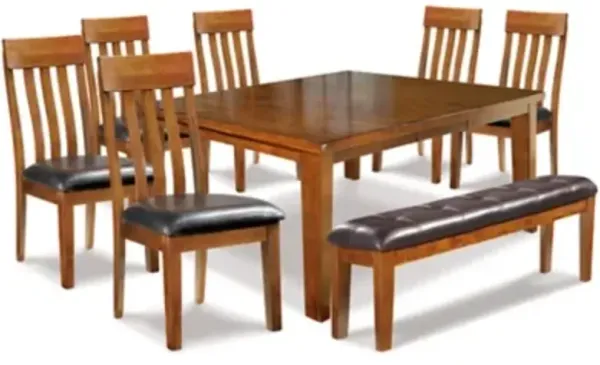 Ralene Dining Table and 6 Chairs and Bench